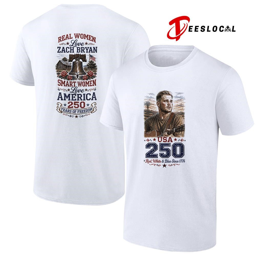 Real women love Zach Bryan smart women love America 250 years of freedom shirt Unisex
