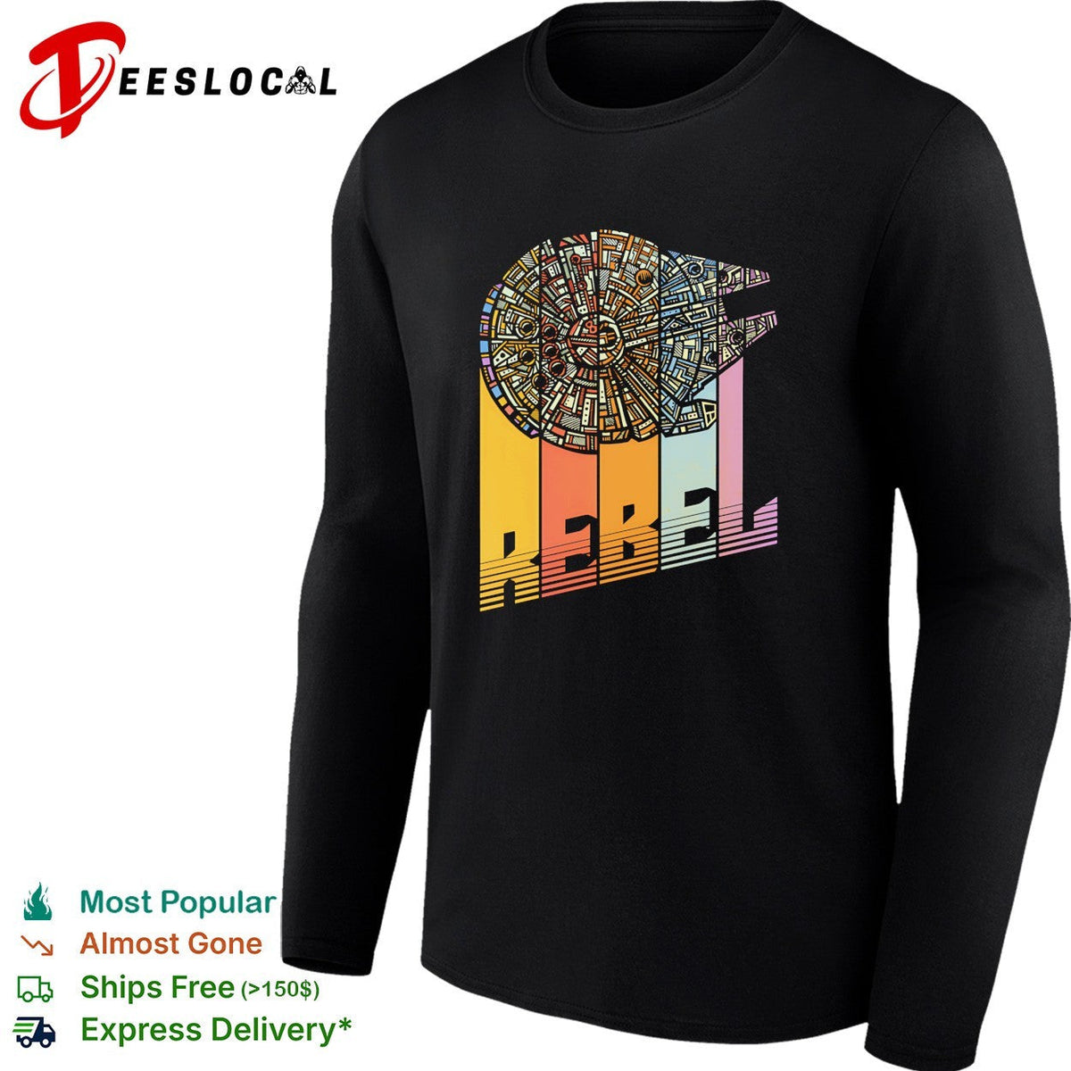 Rebel Colors the Millennium Falcon retro shirt Unisex