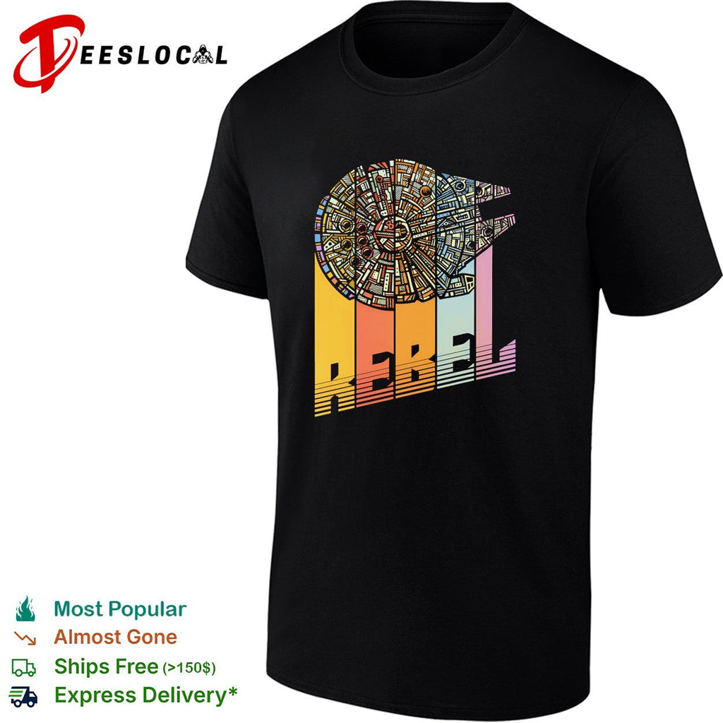 Rebel Colors the Millennium Falcon retro shirt Unisex