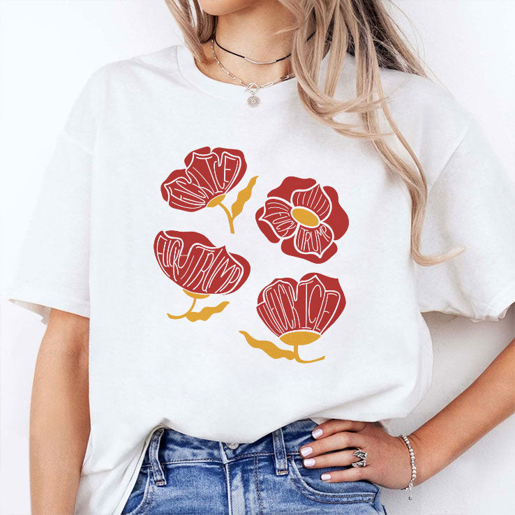 Red Poppy Floral Fuck Trump T Shirt Unisex