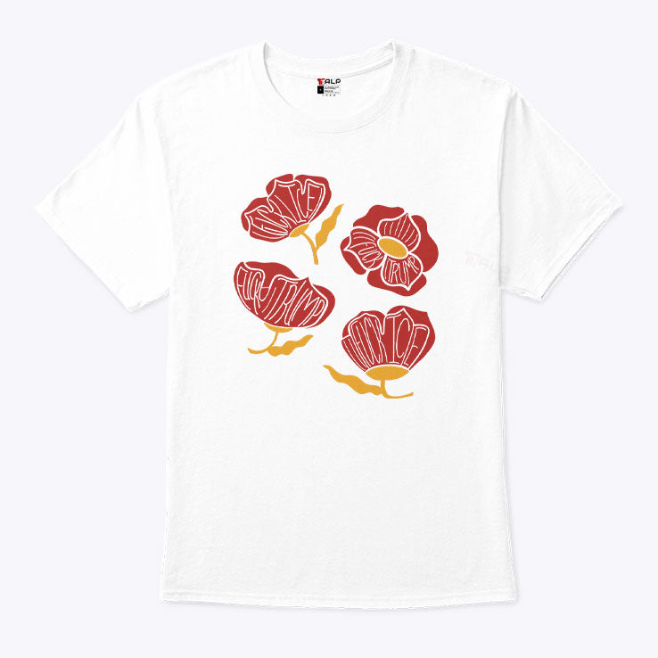 Red Poppy Floral Fuck Trump T Shirt Unisex
