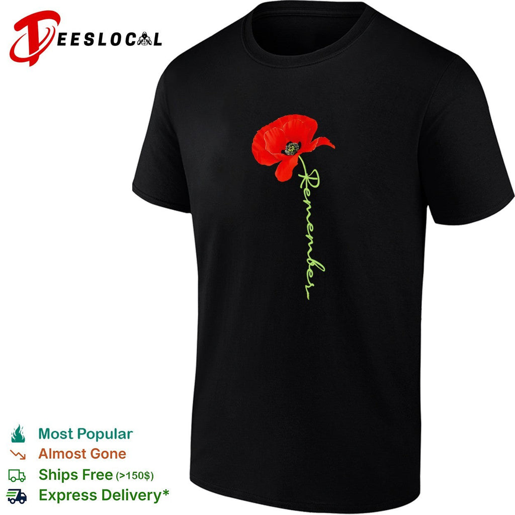 Red Poppy Flower Remembrance Day Commemoration shirt Unisex