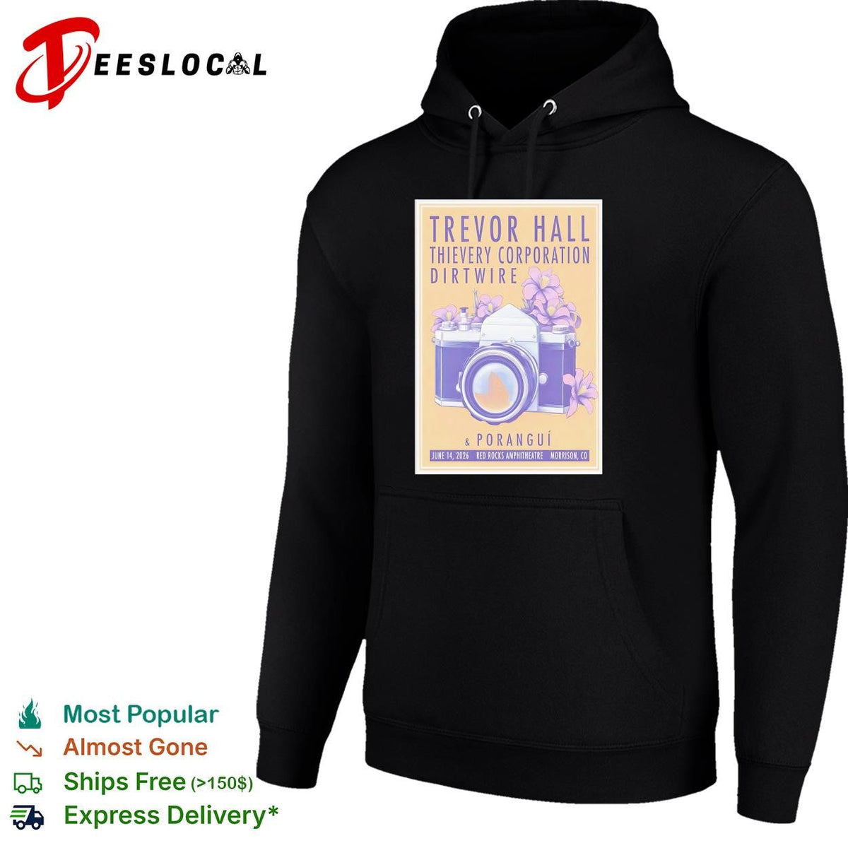 Red Rocks Amphitheater Morrison CO concert camera floral poster shirt Unisex