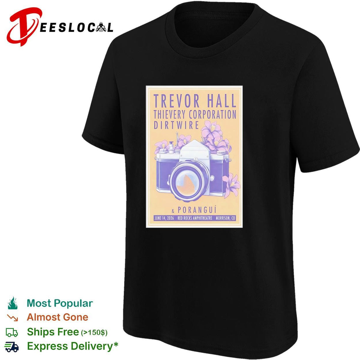 Red Rocks Amphitheater Morrison CO concert camera floral poster shirt Unisex