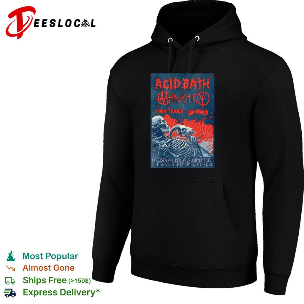 Red Rocks Amphitheater September dark metal concert skeleton poster shirt Unisex