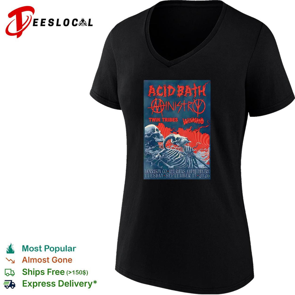 Red Rocks Amphitheater September dark metal concert skeleton poster shirt Unisex