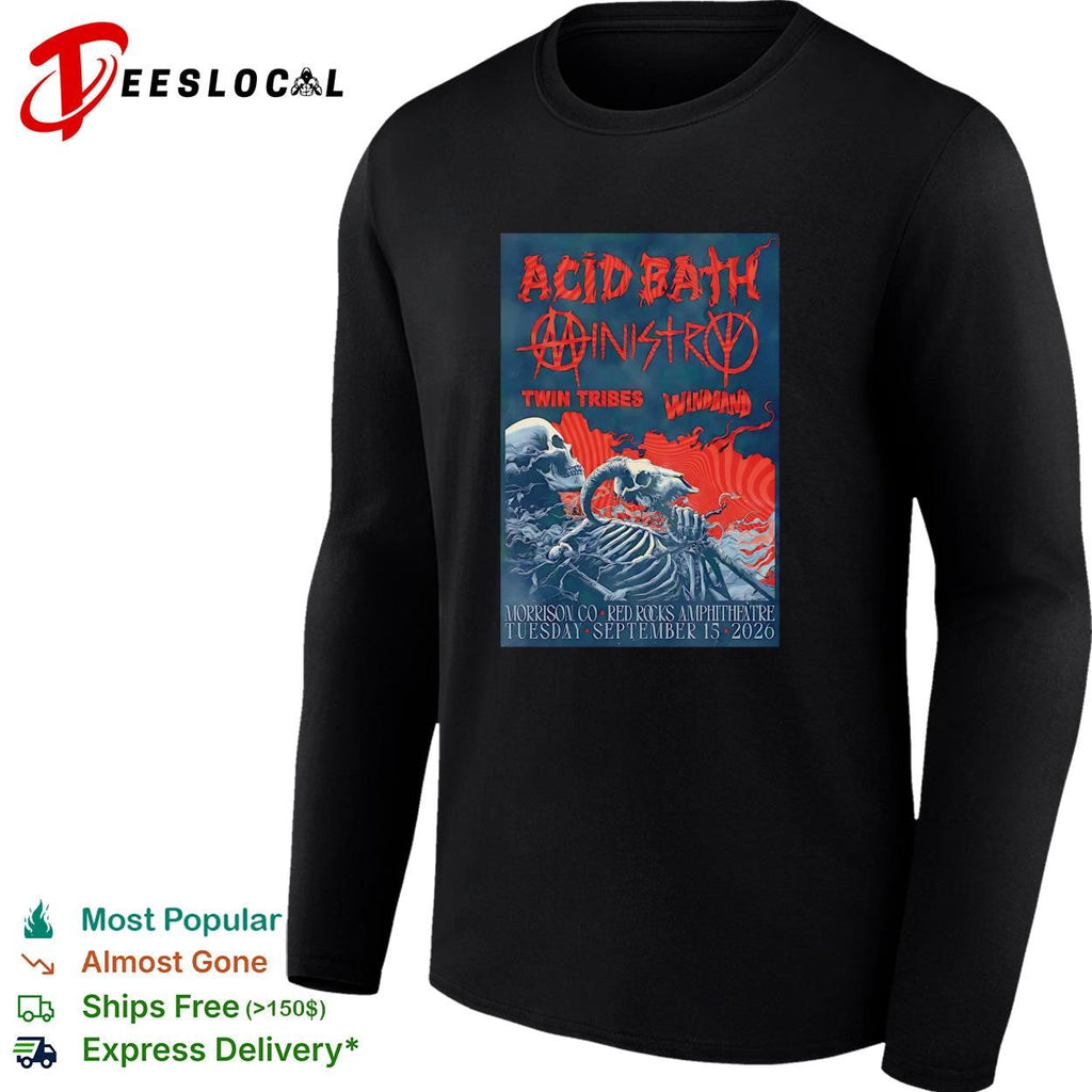 Red Rocks Amphitheater September dark metal concert skeleton poster shirt Unisex