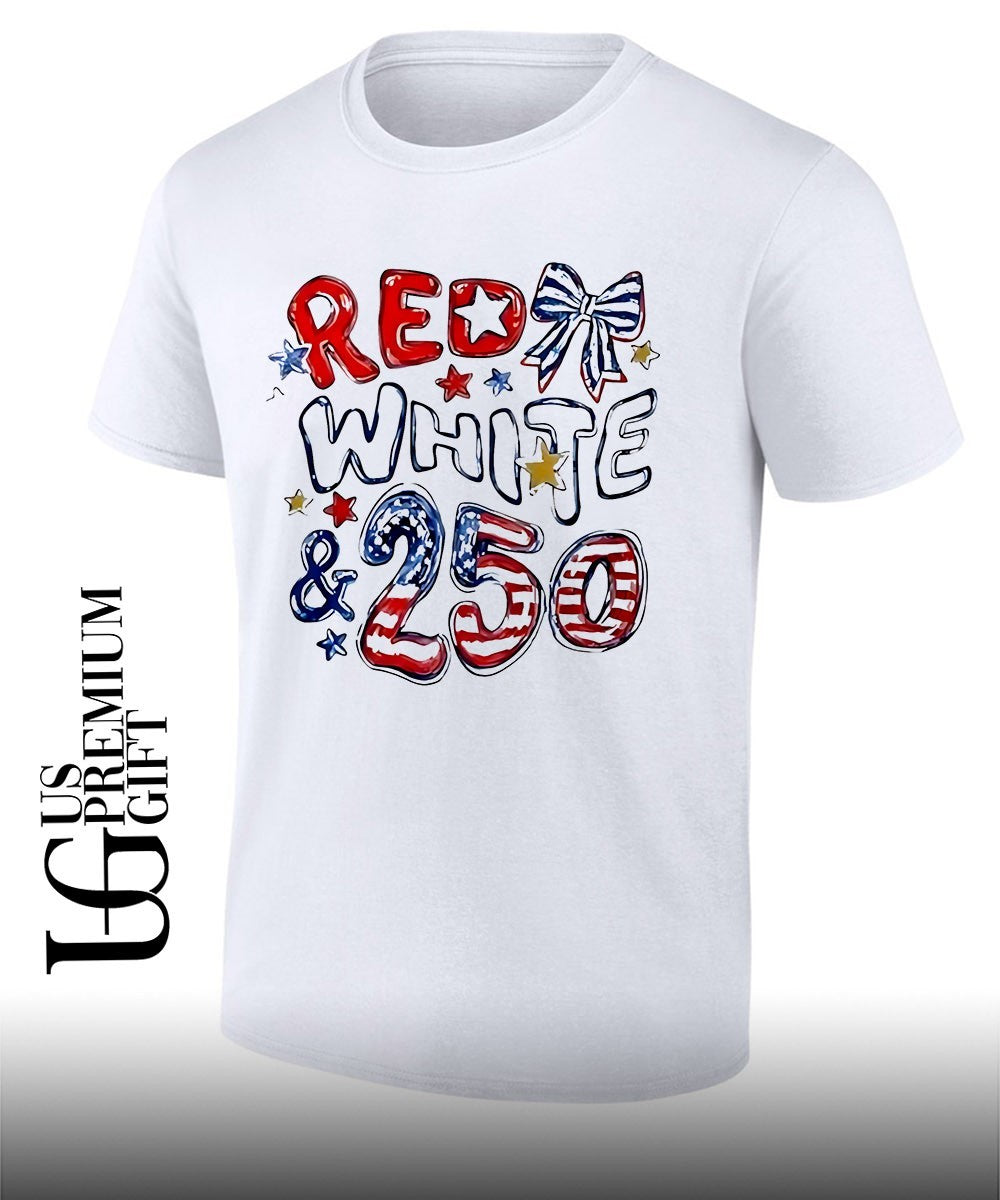 Red White and 250 USA 4th Of July shirt Unisex