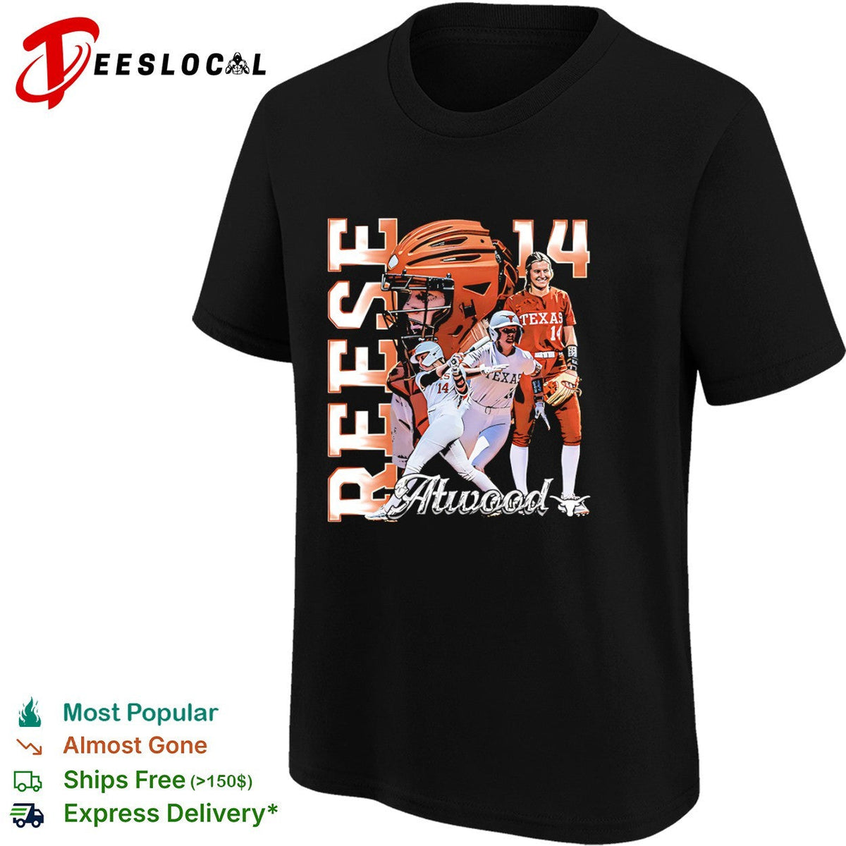 Reese Atwood Texas Longhorns Softball 14 NCAA Collage shirt Unisex