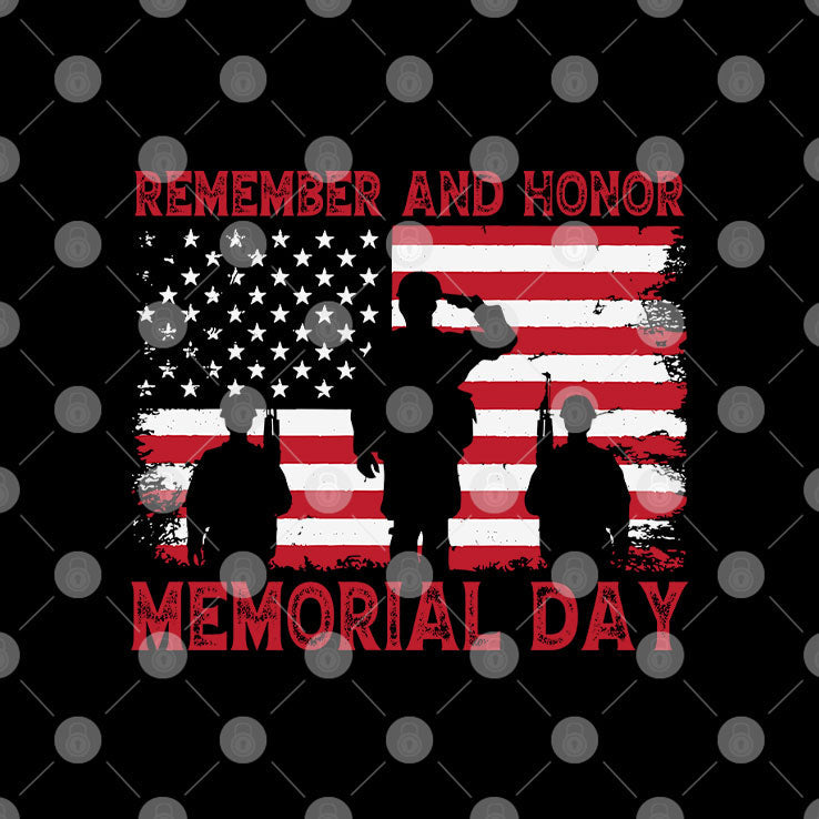Remember And Honor Memorial Day American Flag T Shirt Unisex