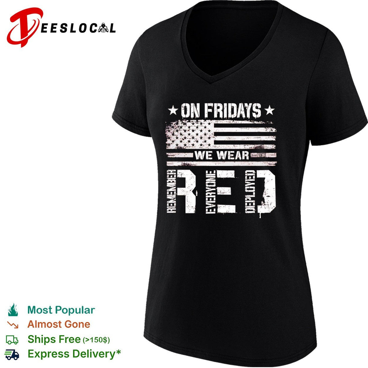 Remember Everyone Deployed on Fridays We Wear Red American Flag Patriotic shirt Unisex