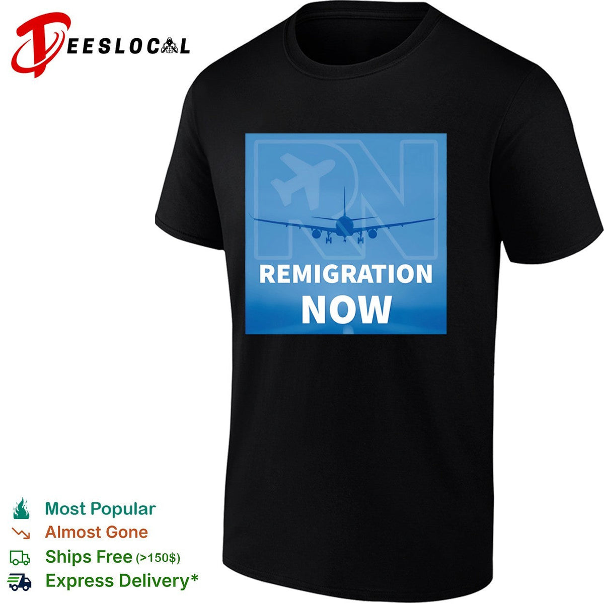 Remigration Now Airplane Travel Shirt Unisex