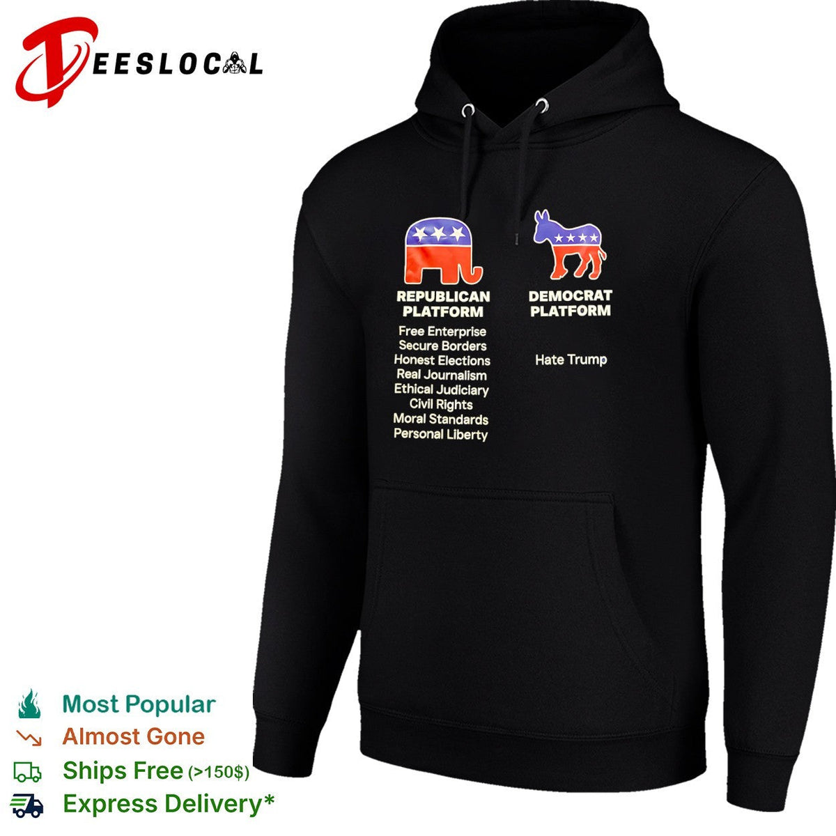 Republican Platform Free Enterprise Secure Borders Democrat Platform Hate Trump shirt Unisex