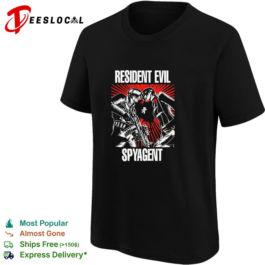 Resident Evil Spyagent Leon S Kennedy and Ada Wong Parody Illustration shirt Unisex