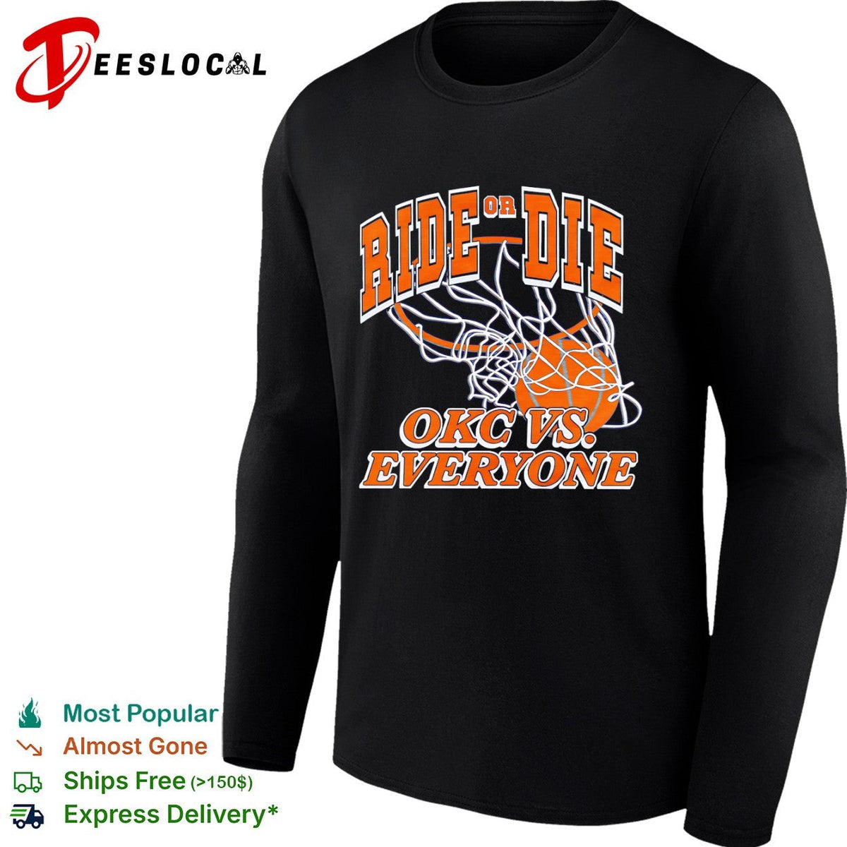 Ride or Die OKC vs Everyone Oklahoma City Thunder NBA Basketball Team Shirt Unisex