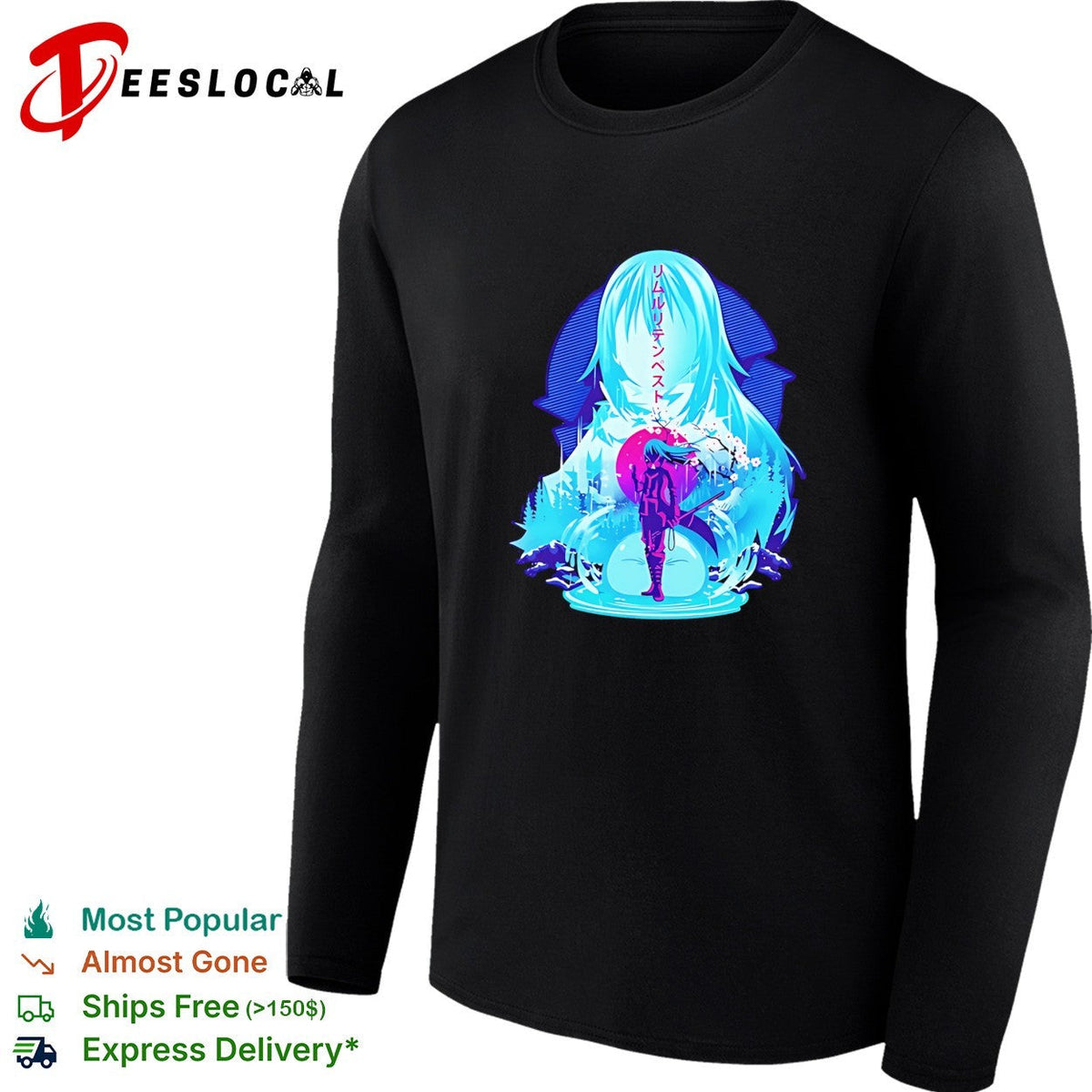 Rimuru Tempest That Time I Got Reincarnated as a Slime katakana vintage shirt Unisex