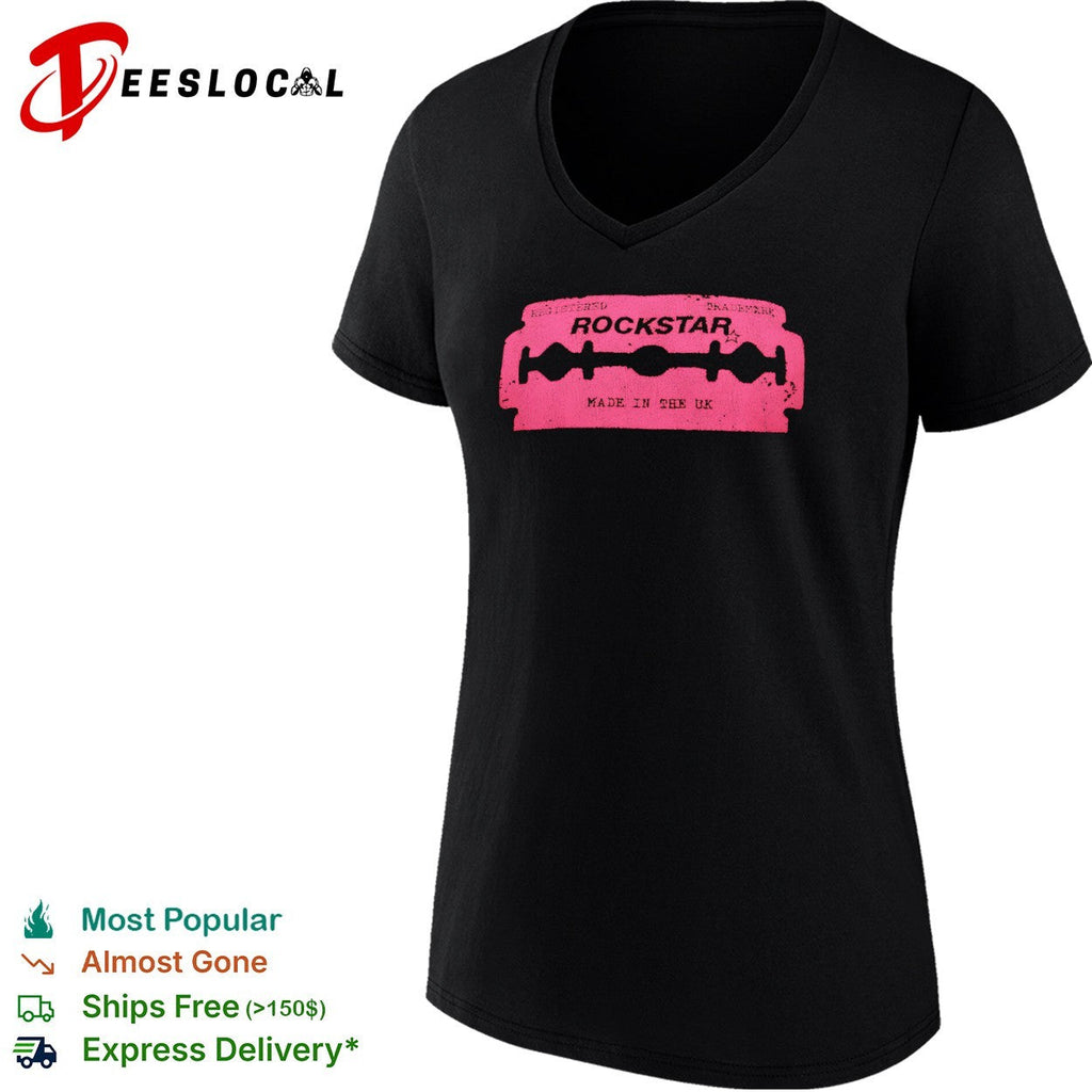 Rockstar registered trademark made in the UK razor blade shirt Unisex