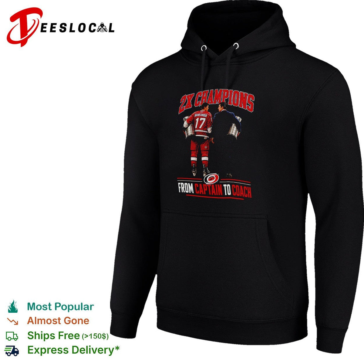 Rod Brind’Amour and coach Two time champions trophy walk shirt Unisex