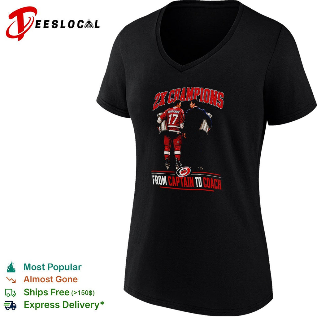 Rod Brind’Amour and coach Two time champions trophy walk shirt Unisex