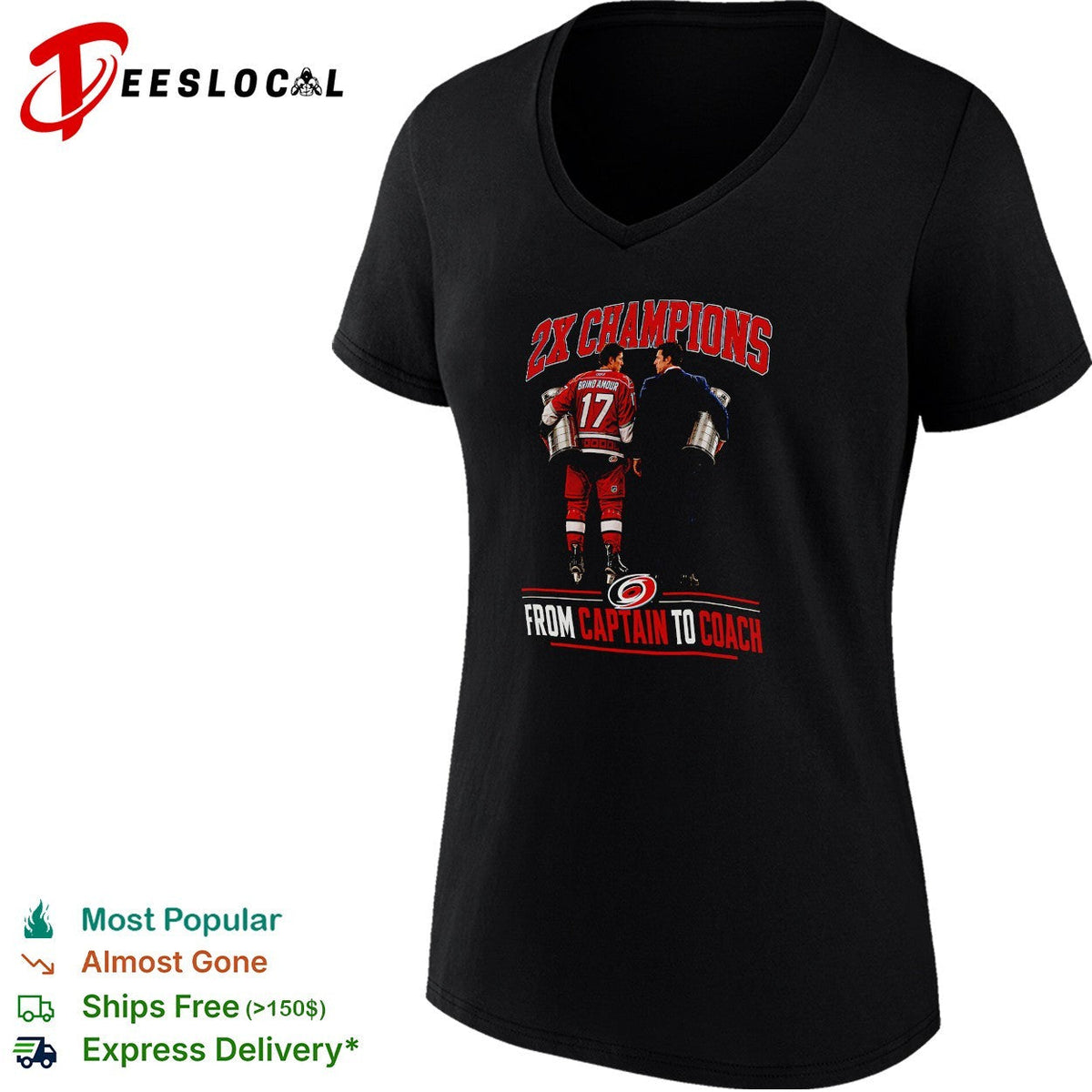 Rod Brind’Amour and coach Two time champions trophy walk shirt Unisex