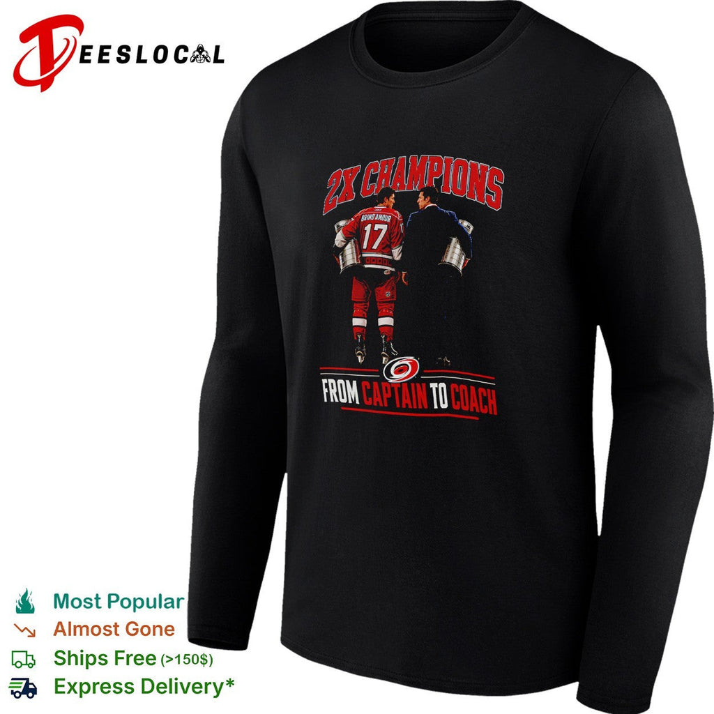 Rod Brind’Amour and coach Two time champions trophy walk shirt Unisex