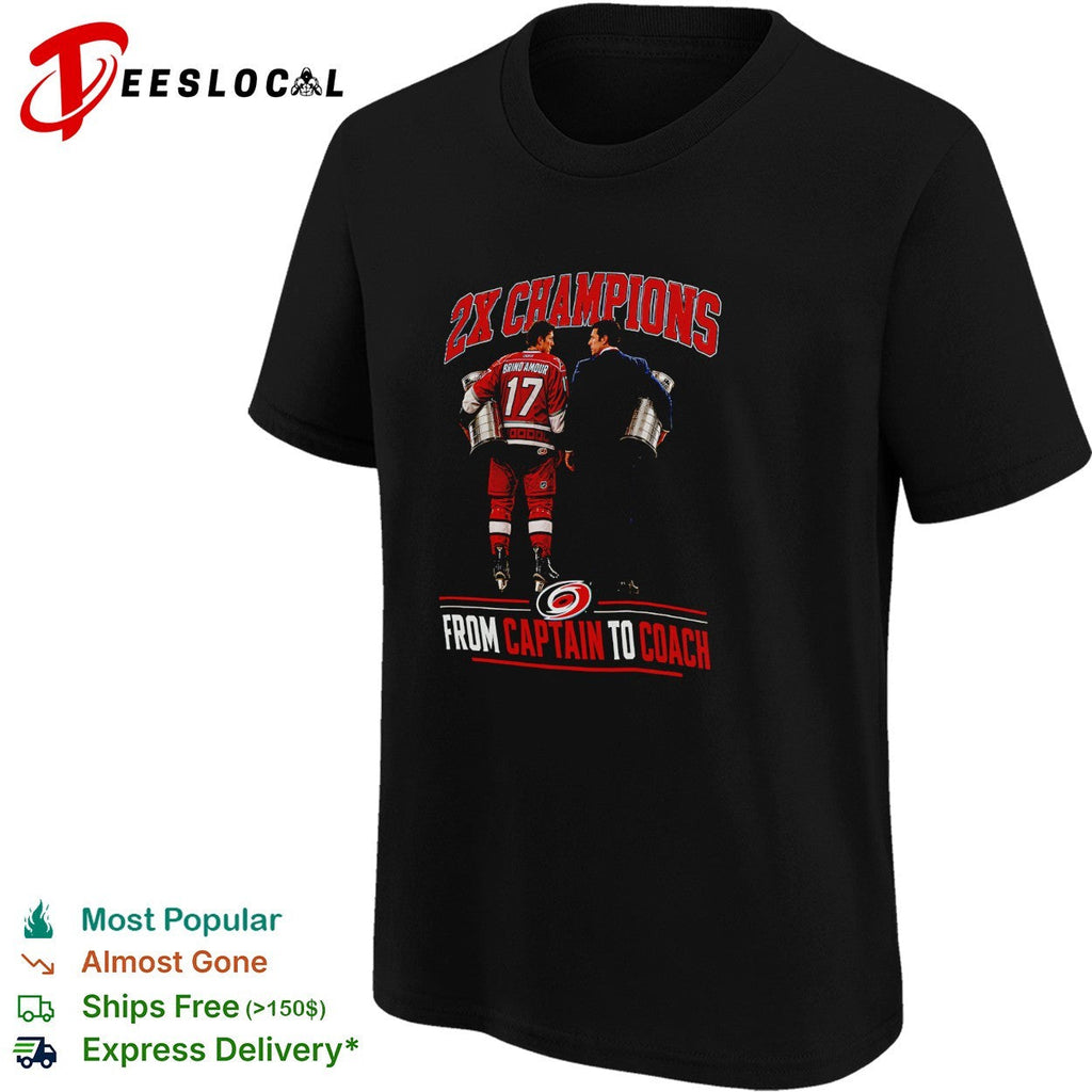 Rod Brind’Amour and coach Two time champions trophy walk shirt Unisex
