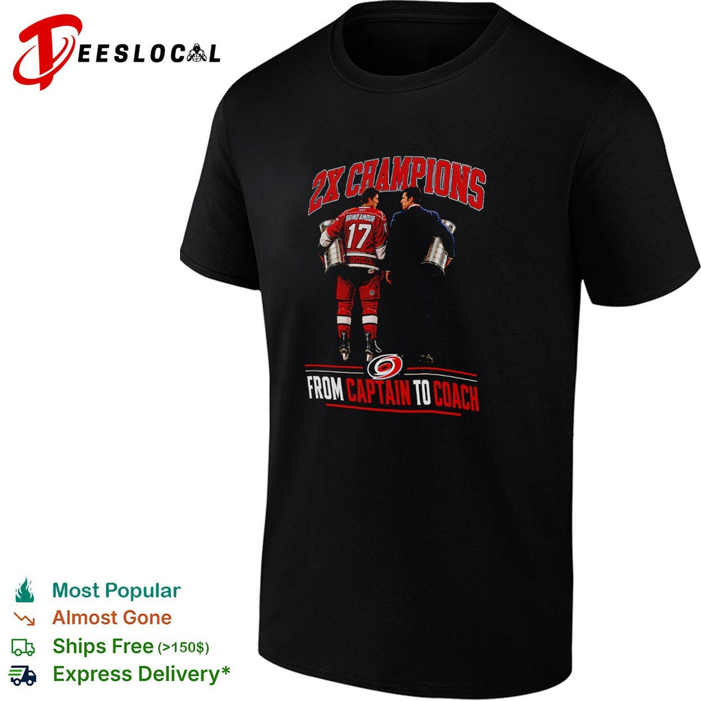 Rod Brind’Amour and coach Two time champions trophy walk shirt Unisex