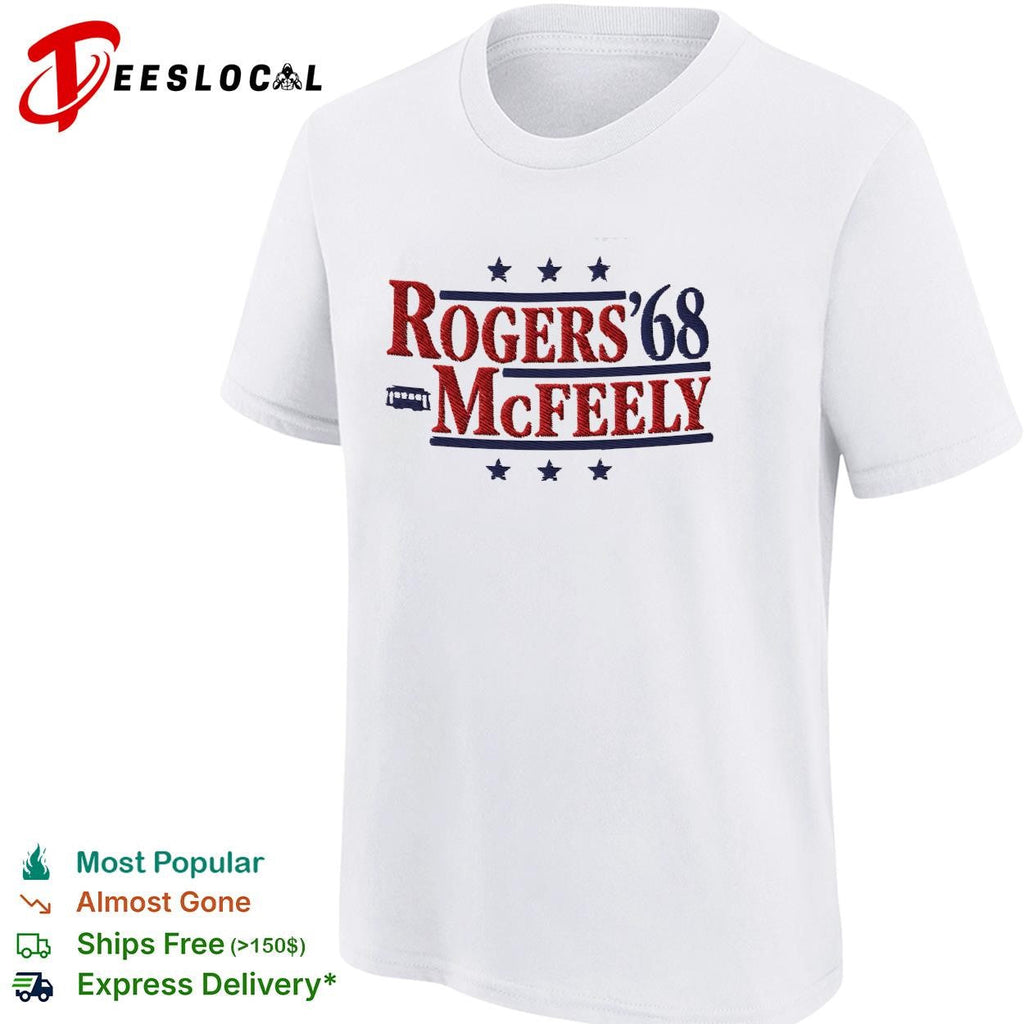 Rogers McFeely 1968 presidential campaign parody Mr Rogers neighborhood shirt Unisex