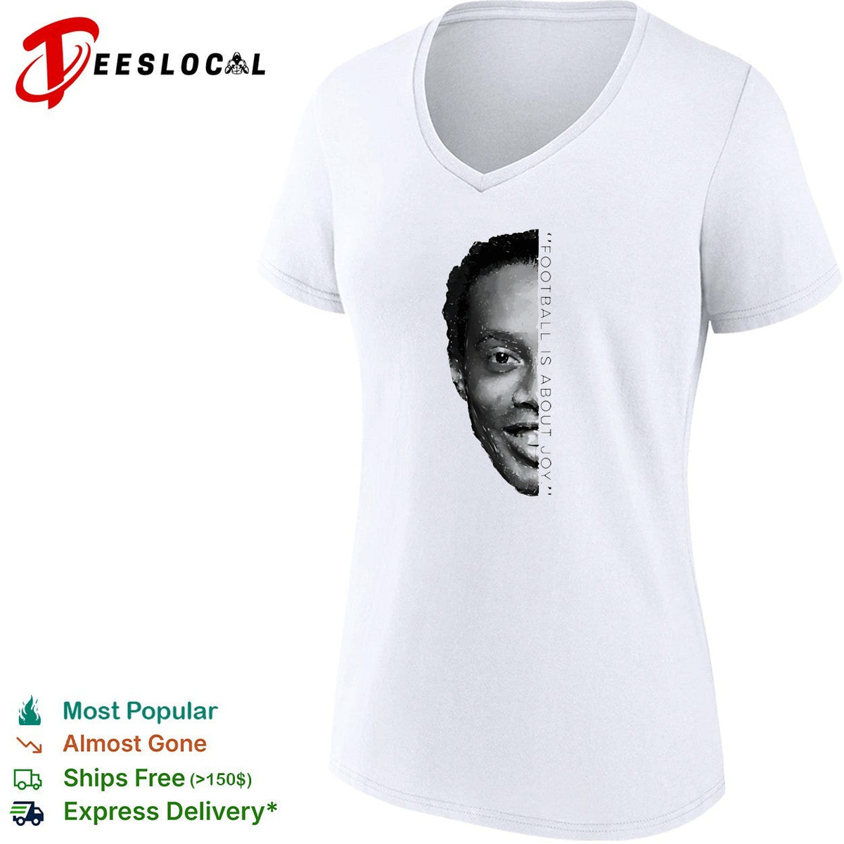 Ronaldinho Football Is About Joy half face shirt Unisex