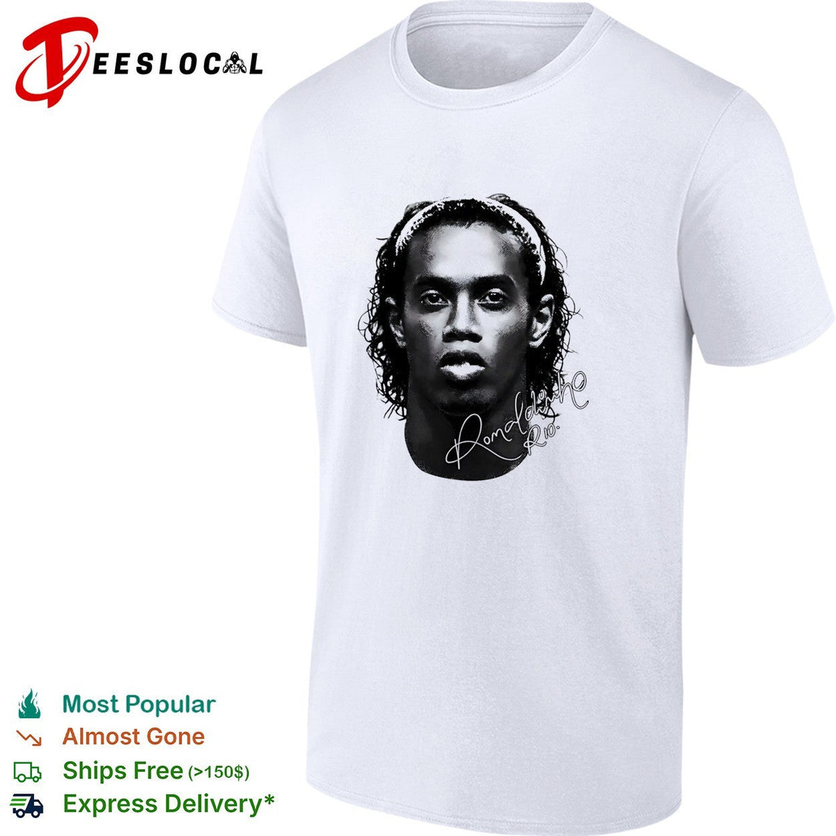 Ronaldinho big head signature shirt Unisex