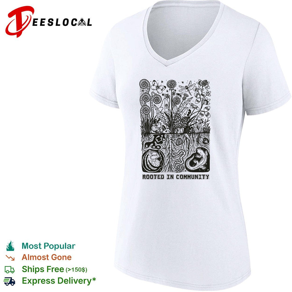 Rooted in community plants and roots shirt Unisex