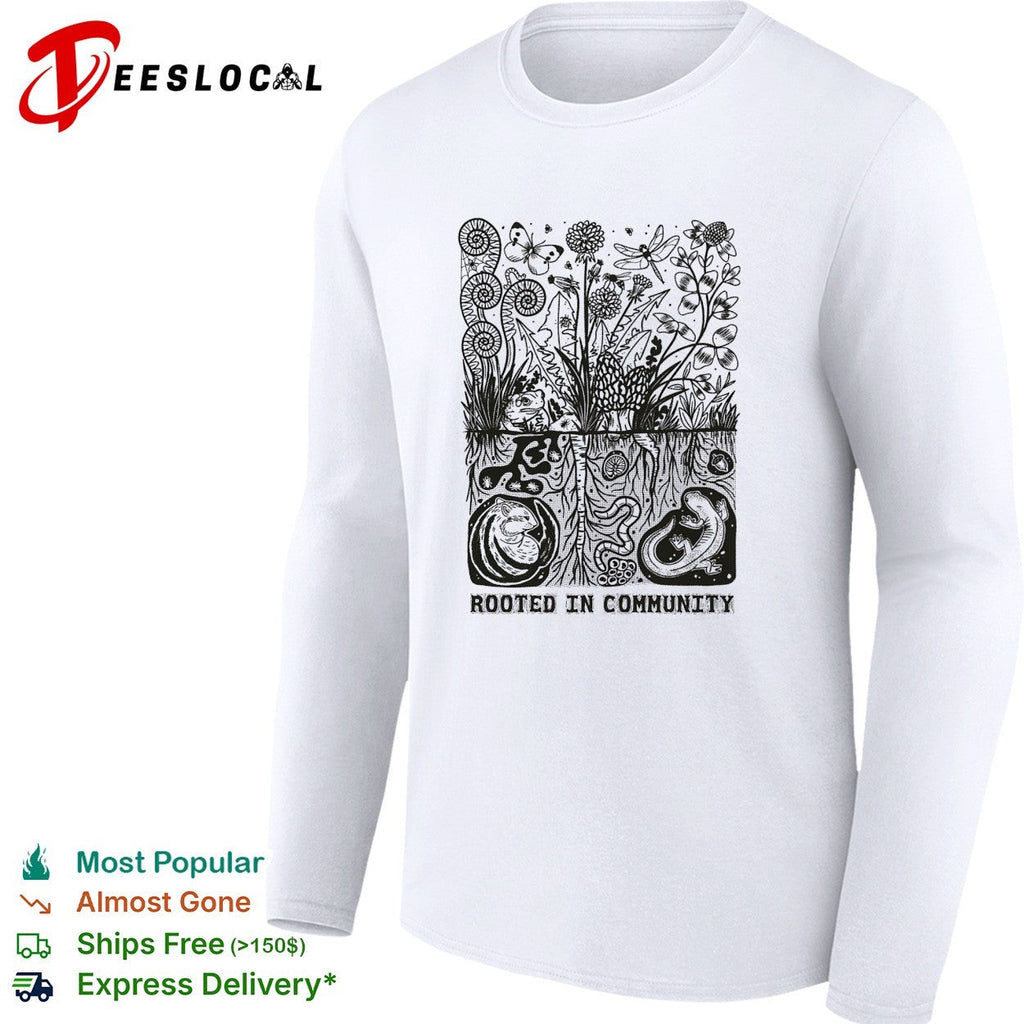 Rooted in community plants and roots shirt Unisex