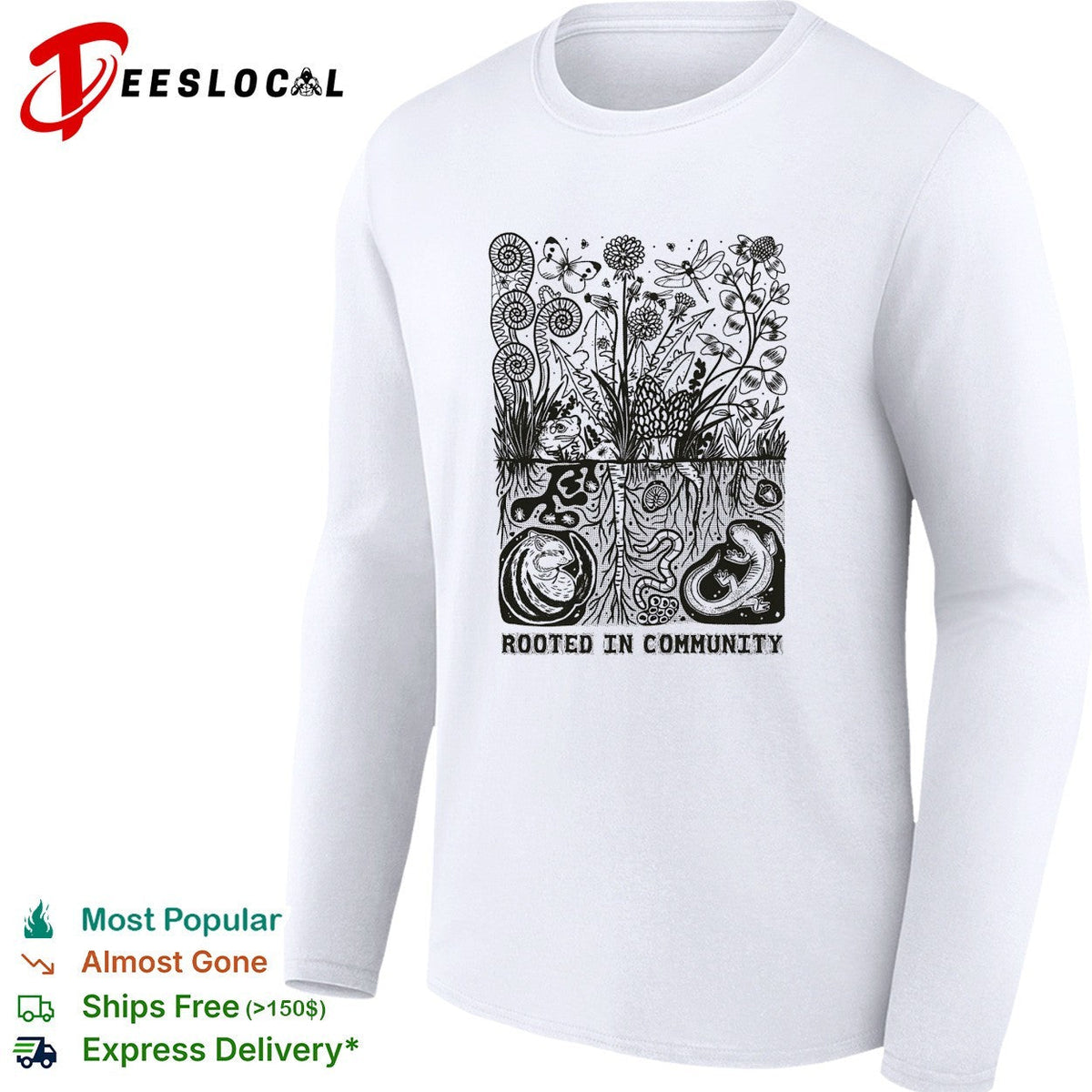 Rooted in community plants and roots shirt Unisex