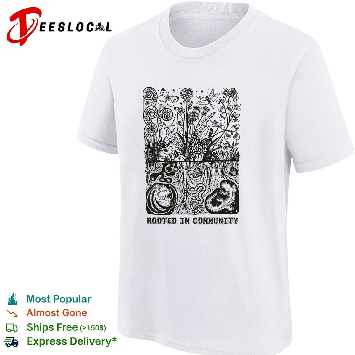 Rooted in community plants and roots shirt Unisex