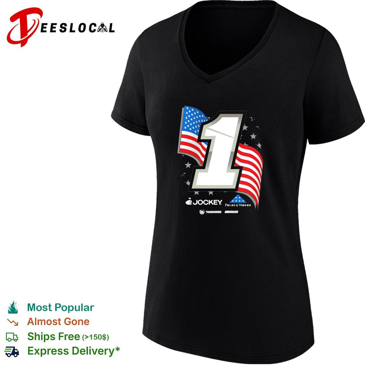 Ross Chastain 1 Jockey Folds of Honor American flag Trackhouse NASCAR shirt Unisex