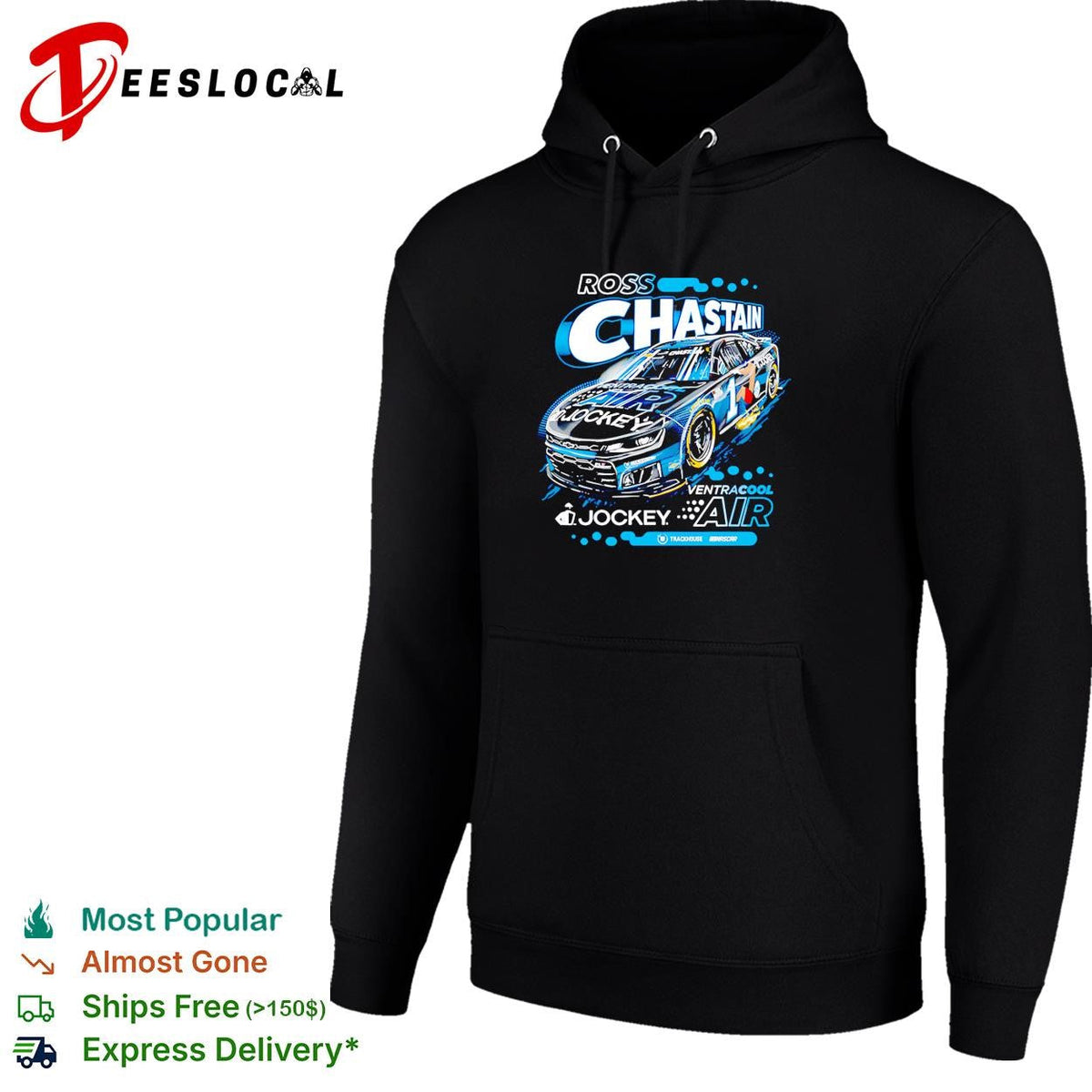 Ross Chastain 1 VentraCool Air Jockey Trackhouse NASCAR black shirt Unisex