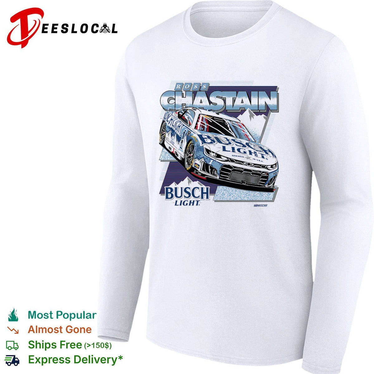 Ross Chastain Trackhouse Racing NASCAR Busch Light Chevrolet Camaro Race Car shirt Unisex