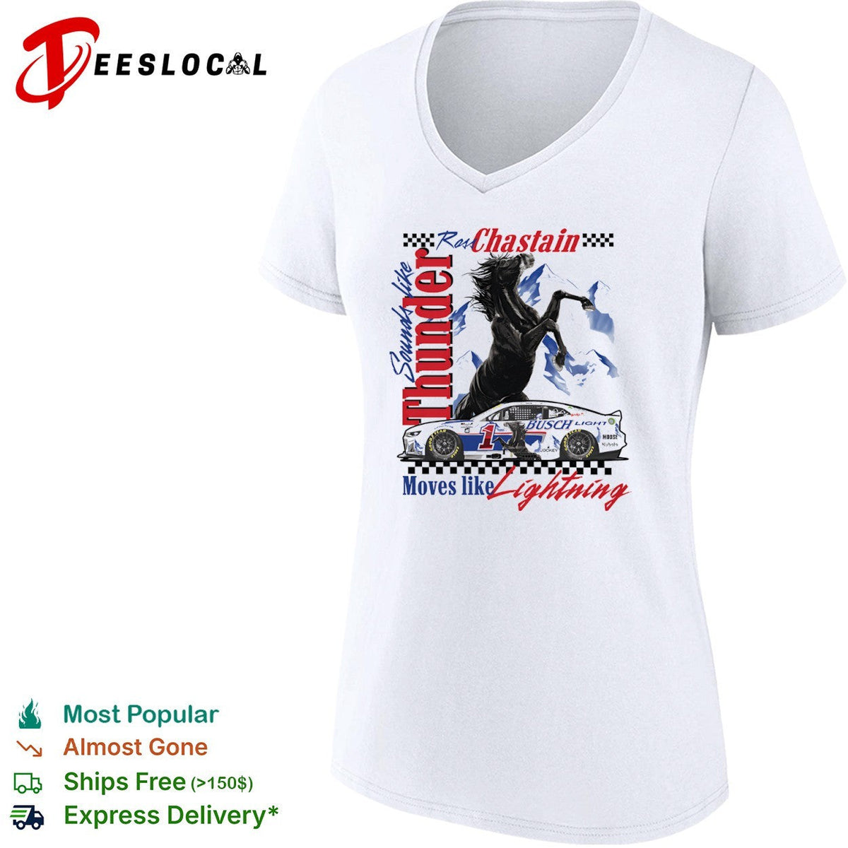 Ross Chastain Trackhouse Racing NASCAR Sounds like Thunder Moves like Lightning shirt Unisex