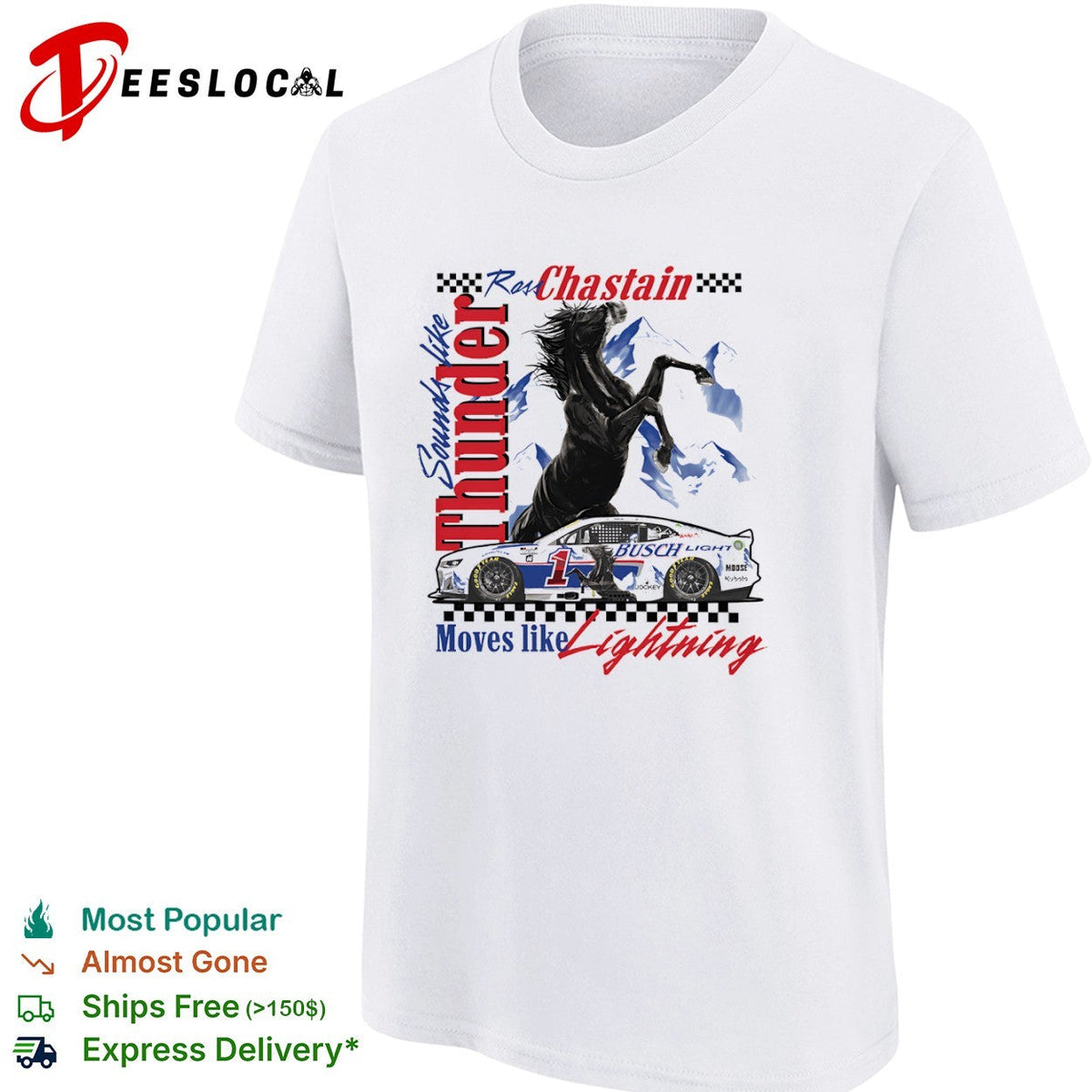 Ross Chastain Trackhouse Racing NASCAR Sounds like Thunder Moves like Lightning shirt Unisex