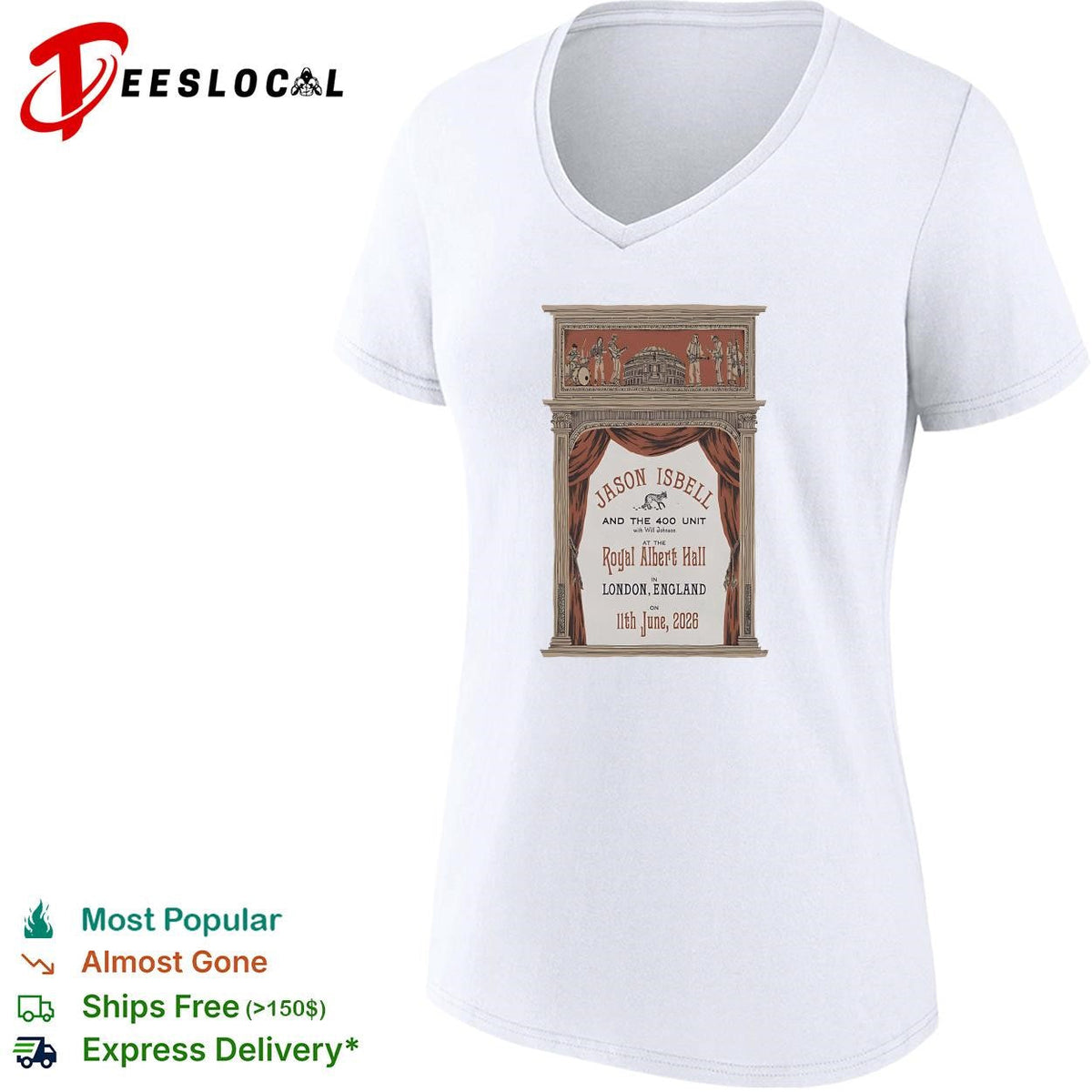 Royal Albert Hall London England vintage theater June concert poster shirt Unisex