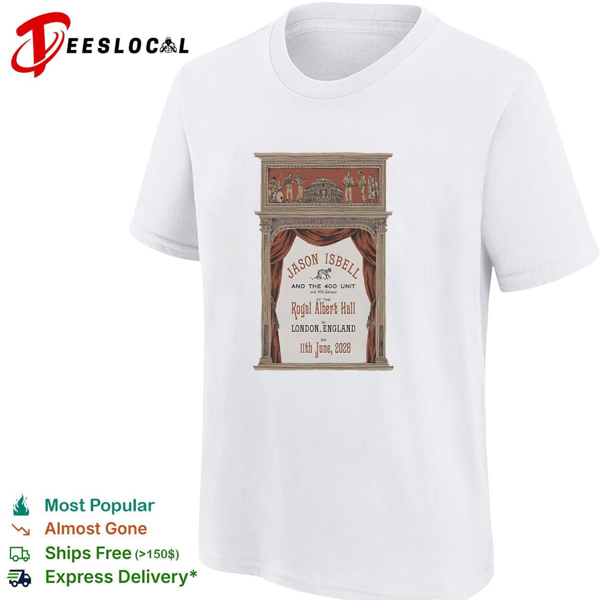 Royal Albert Hall London England vintage theater June concert poster shirt Unisex