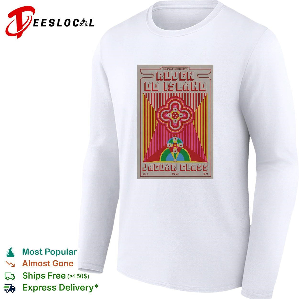 Ruben OD Island Jaguar Glass psychedelic colorful concert poster shirt Unisex