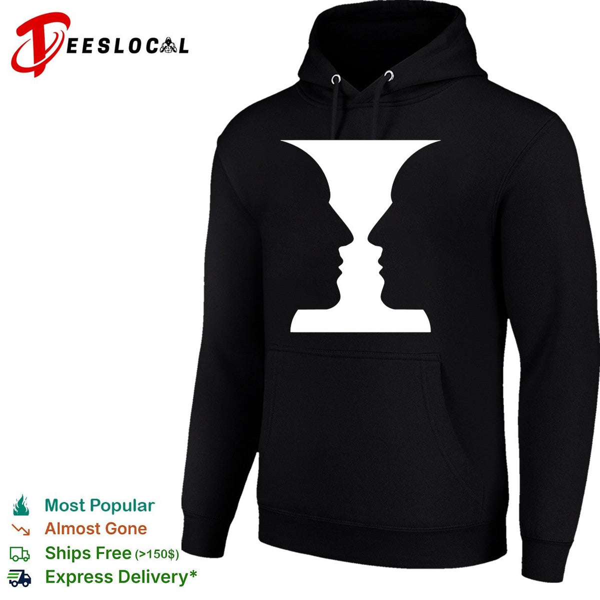 Rubin Vase Optical Illusion Cognitive Psychology Silhouette Art shirt Unisex
