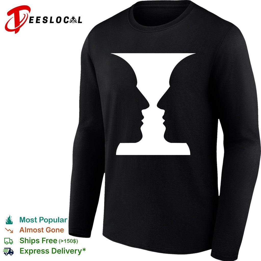 Rubin Vase Optical Illusion Cognitive Psychology Silhouette Art shirt Unisex