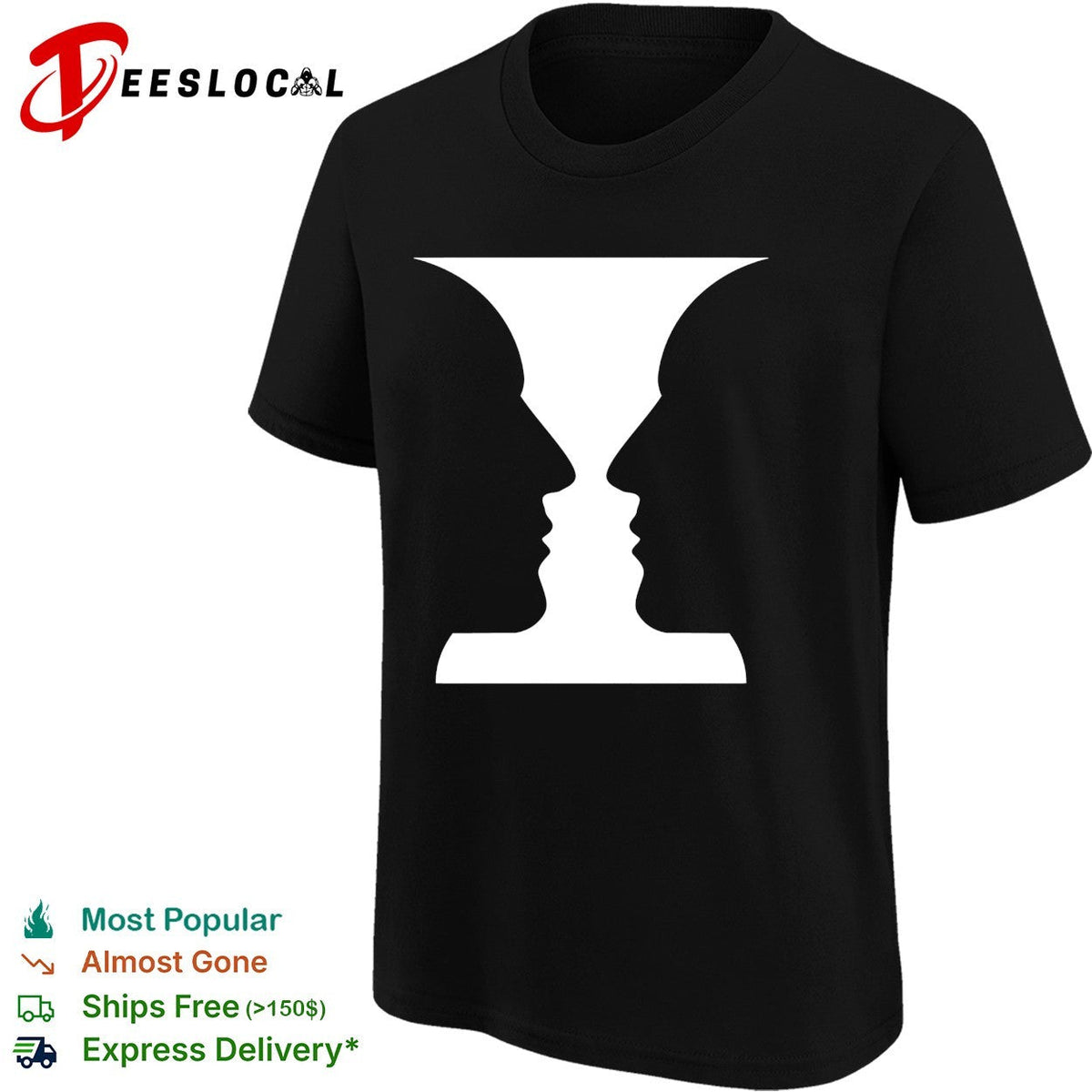 Rubin Vase Optical Illusion Cognitive Psychology Silhouette Art shirt Unisex