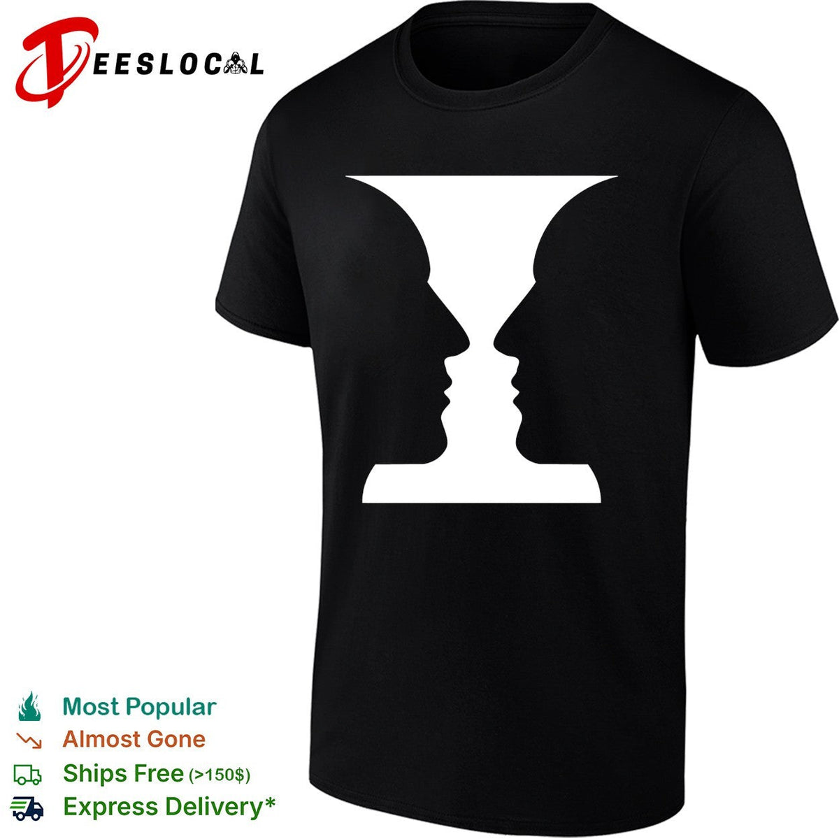 Rubin Vase Optical Illusion Cognitive Psychology Silhouette Art shirt Unisex