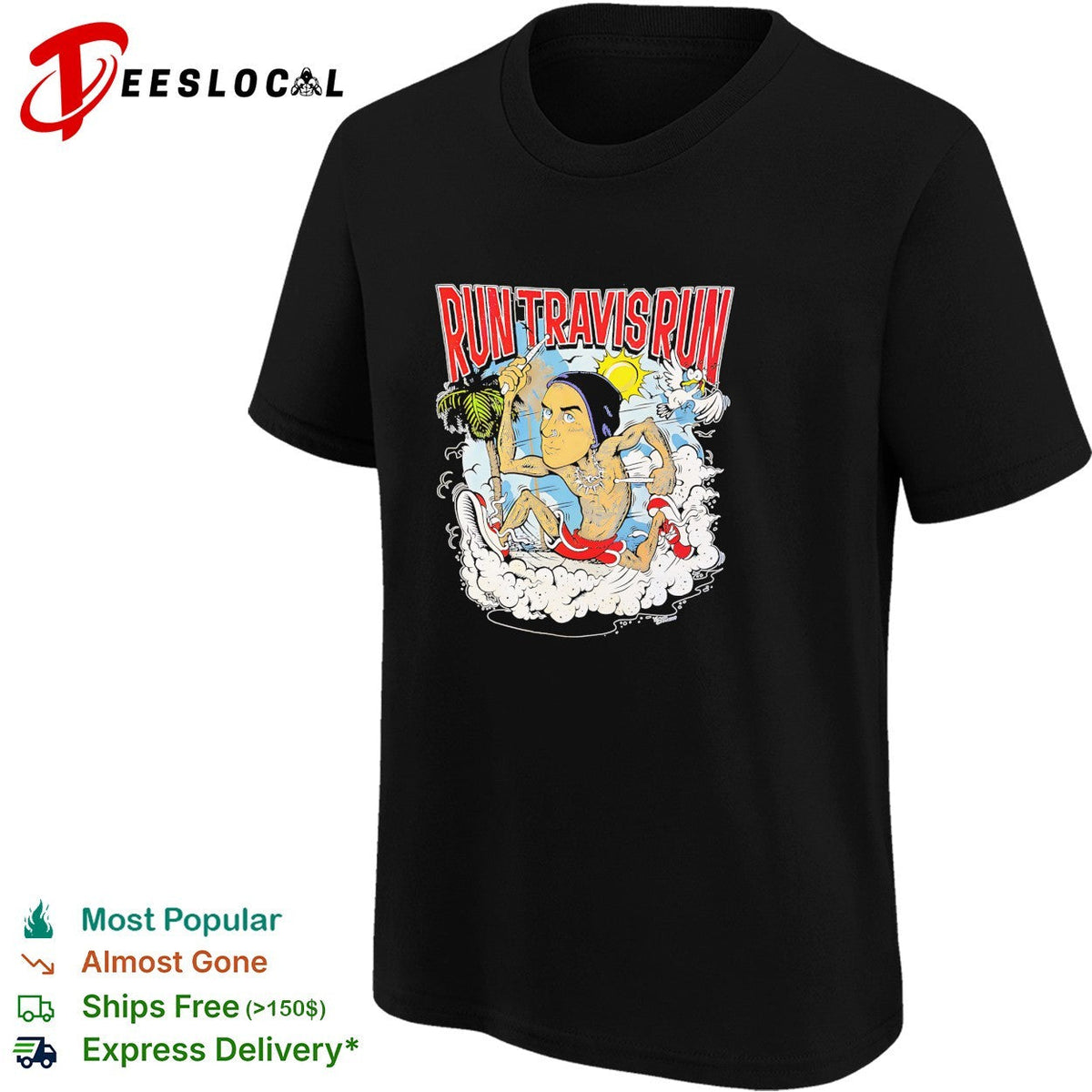 Run Travis run scene cartoon funny shirt Unisex