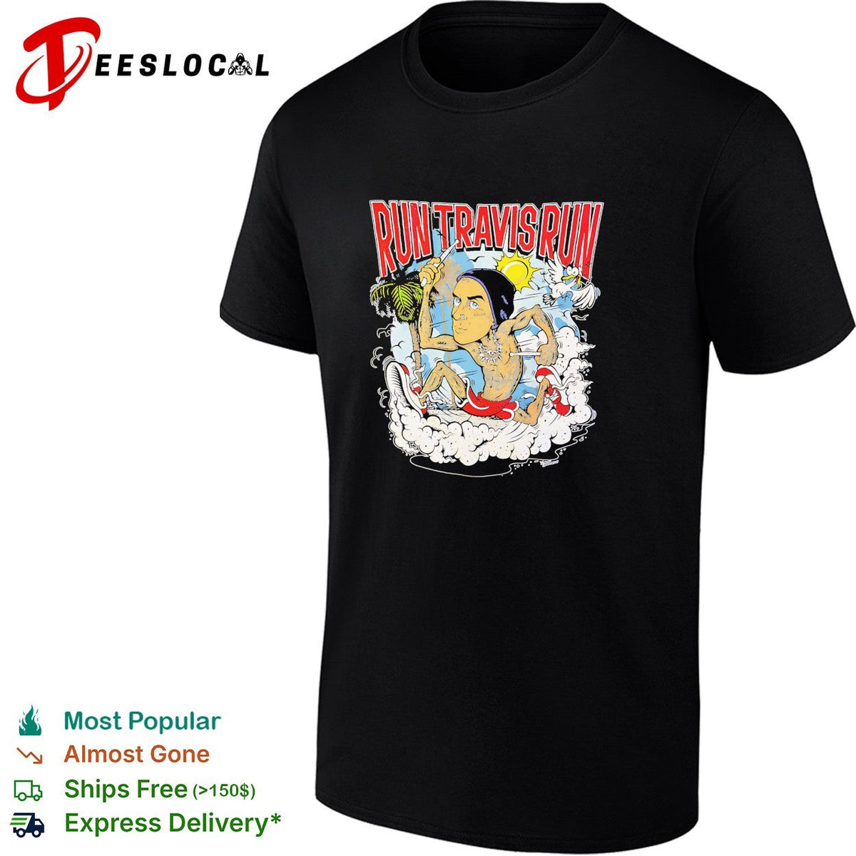 Run Travis run scene cartoon funny shirt Unisex