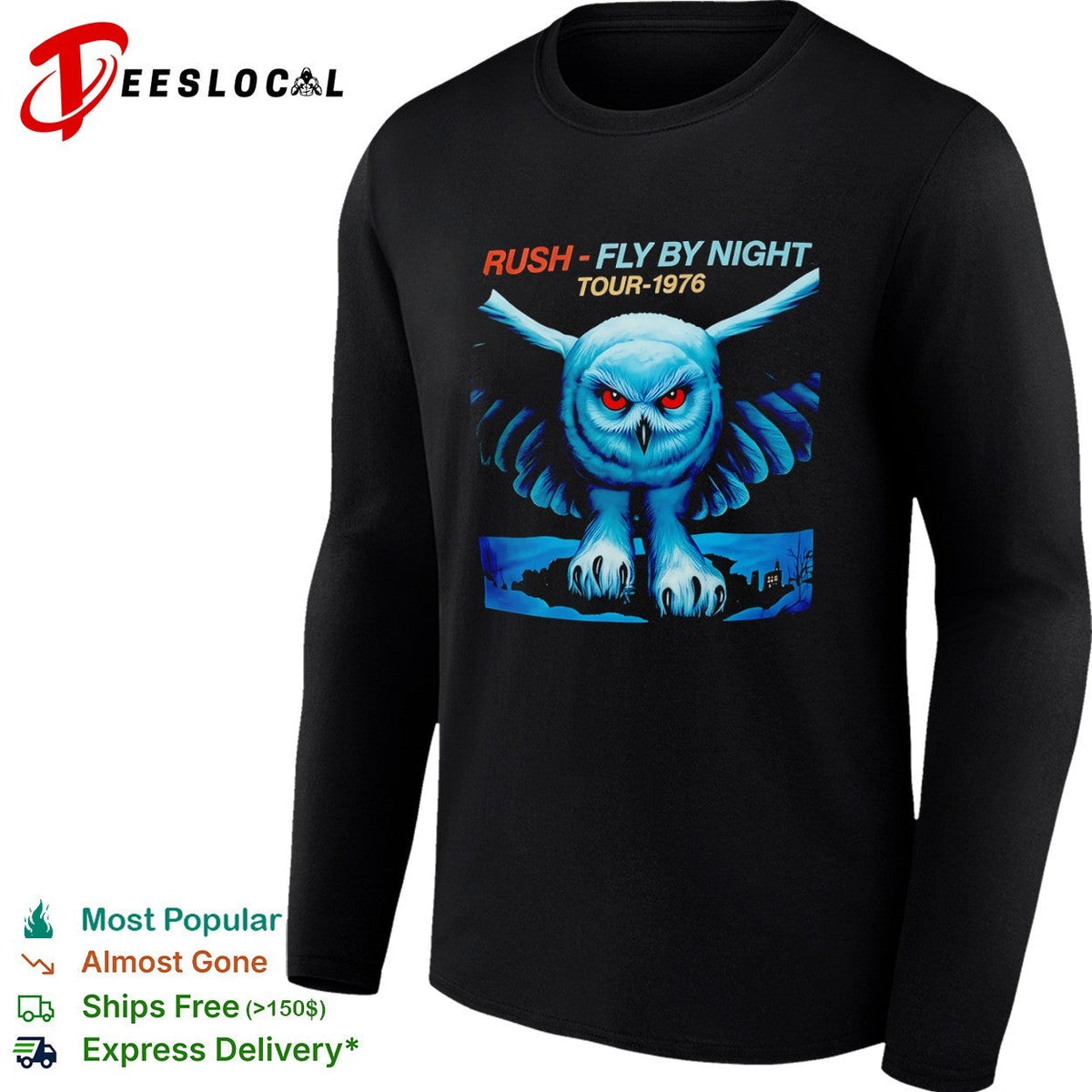 Rush Fly by Night Tour 1976 shirt Unisex
