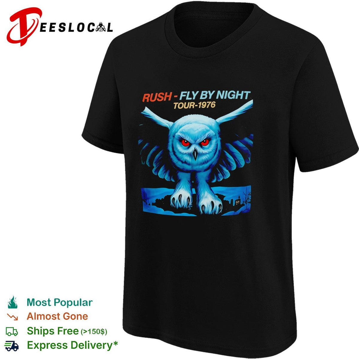 Rush Fly by Night Tour 1976 shirt Unisex